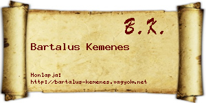 Bartalus Kemenes névjegykártya